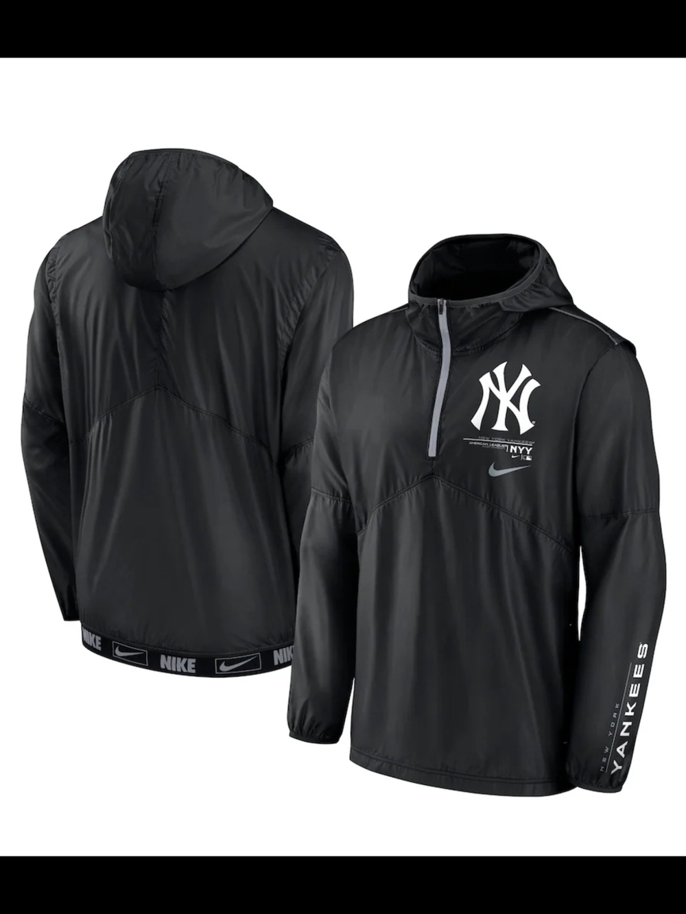 Men's NY Yankees Nike  Authentic Night Game Performance Half-Zip Windbreaker